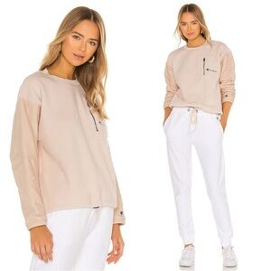 Champion • Boxy Sherpa Crew Top sweatshirt pullover Blushing Peach fleece